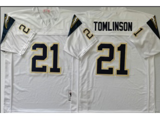 San Diego Chargers #21 Tomlinson Throwback Jersey White