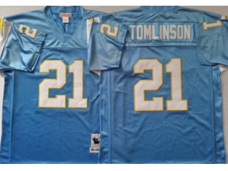 San Diego Chargers #21 Tomlinson Throwback Jersey Baby Blue