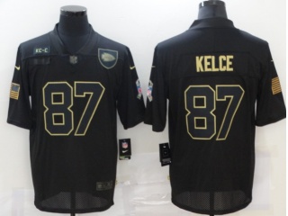Kansas City Chiefs #87 Travis Kelce Salute to Service Limited Jersey Black