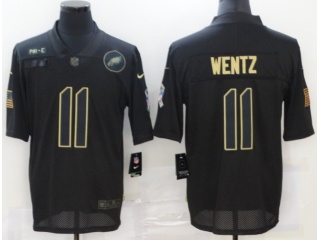 Philadelphia Eagles #11 Carson Wentz Salute to Service Limited Jersey Black