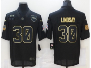 Denver Broncos #30 Phillip Lindsay Salute to Service Limited Jersey Black 