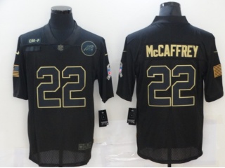 Carolina Panthers #22 Christian Mccaffrey Salute to Service Limited Jersey Black