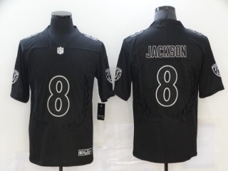 Baltimore Ravens #8 Lamar Jackson Commemorative Edition Limited Jersey Black