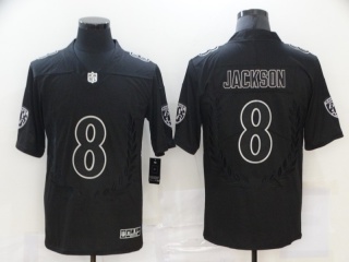 Baltimore Ravens #8 Lamar Jackson Commemorative Edition Limited Jersey Black 