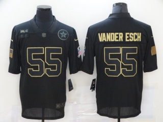 Dallas Cowboys #55 Leighton Vander Esch Salute to Service Limited Jersey Black