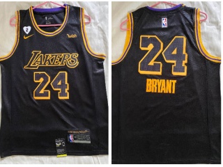 Los Angeles Lakers #24 Kobe Bryant 2020 City With Gigi Patch Jersey Black