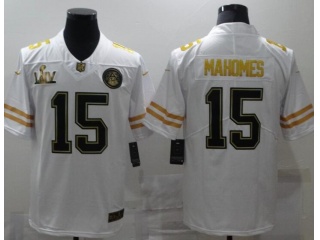 Kansas City Chiefs #15 Patrick Mahomes Champion Vapor Limited Jersey White Golden