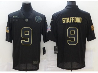 Detroit Lions #9 Matthew Stafford Black Salute to Service Limited Jersey Black
