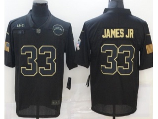 Los Angeles Chargers #33 Derwin James Jr Salute to Service Limited Jersey Black 