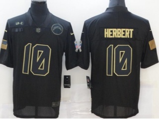 Los Angeles Chargers #10 Justin Herbert Salute to Service Limited Jersey Black