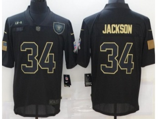 Oakland Raiders #34 Bo Jackson Salute to Service Limited Jersey Black