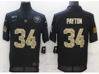 Chicago Bears #34 Walter Payton With Camo Number Salute to Service Limited Jersey Black