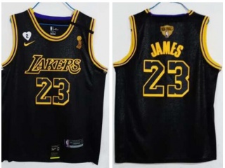 Los Angeles Lakers #23 LeBron James 2020 City With Championship Patch Jersey Black
