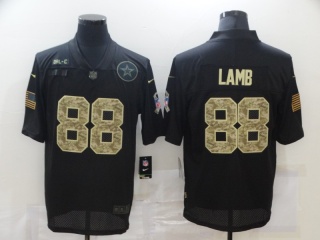 Dallas Cowboys #88 CeeDee Lamb with Camo Number Salute to Service Limited Jersey Black