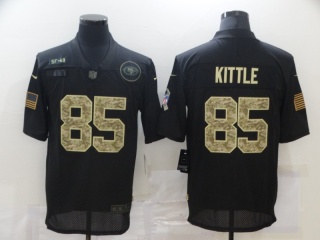 San Francisco 49ers #85 George Kittle with Camo Number Salute to Service Limited Jersey Black