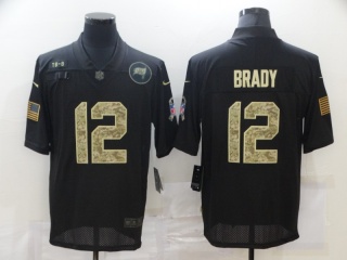 Tampa Bay Buccaneers #12 Tom Brady with Camo Number Salute to Service Limited Jersey Black