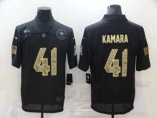 New Orleans Saints #41 Alvin Kamara with Camo Number Salute to Service Limited Jersey Black