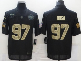 San Francisco 49ers #97 Nick Bosa Camo Salute to Service Limited Jersey Black