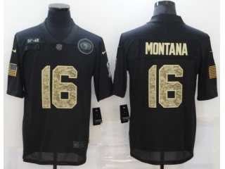 San Francisco 49ers #16 Joe Montana Camo Salute to Service Limited Jersey Black