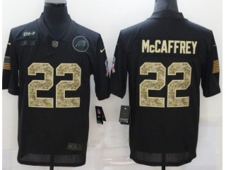Carolina Panthers #22 Christian Mccaffrey Camo Salute to Service Limited Jersey Black