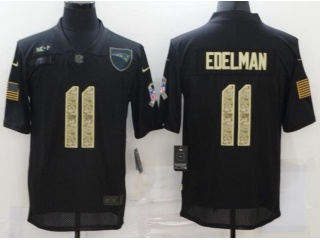 New England Patriots #11 Julian Edelman Camo Salute to Service Limited Jersey Black