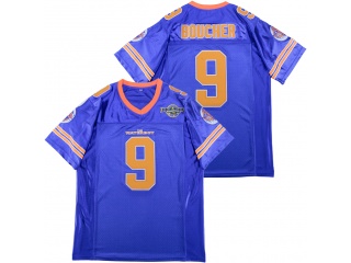 The Waterboy #9 Bobby Boucher Adam Sandler 50th Anniversary Football Jersey Blue