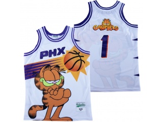 Phoenix Suns PHX Garfield #1 Basketball Jersey White