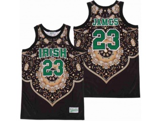 Lebron James #23 Irish High School Crown Basketball Jersey Black