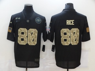 San Francisco 49ers #80 Jerry Rice Salute to Service Limited Jersey Black Camo