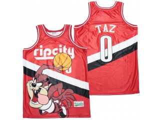 Portland Trail Blazers Ripcity #0 TAZ Basketball Jersey Red