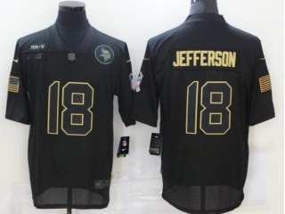 Minnesota Vikings #18 Justin Jefferson Salute to Service Limited Jersey Black