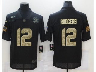 Green Bay Packers #12 Aaron Rodgers Salute to Service Limited Jersey Black Camo