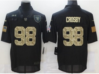 Oakland Raiders #98 Maxx Crosby Salute to Service Limited Jersey Black Camo