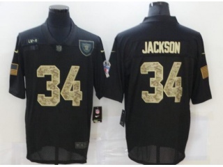 Oakland Raiders #34 Bo Jackson Salute to Service Limited Jersey Black Camo