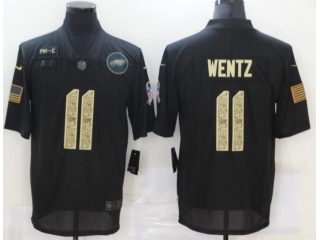 Philadelphia Eagles #11 Carson Wentz Salute to Service Limited Jersey Black Camo