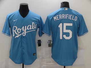 Nike Kansas City Royals #15 Whit Merrifield Cool Base Jersey Baby Blue