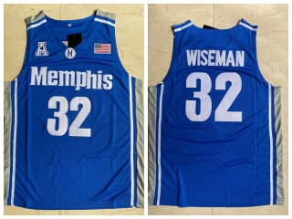 Memphis Tigers 32 James Wiseman College Basketball Jersey Blue