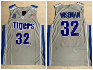 Memphis Tigers 32 James Wiseman College Basketball Jersey Gray