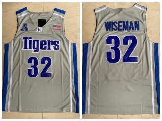 Memphis Tigers 32 James Wiseman College Basketball Jersey Gray