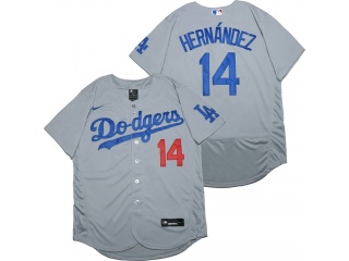 Nike Los Angeles Dodgers #14 Enrique Hernandez Flexbase Jersey Grey