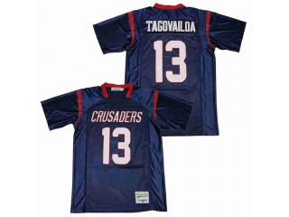 Tua Tagovailoa 13 Crusaders High School Football Jersey Navy Blue