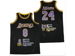 Los Angeles Lakers #8/24 Kobe Bryant Lengend Jersey Black