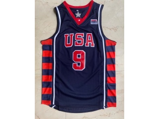 Team USA 9 Lebron James 2004 Basketball Jersey Blue