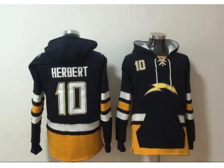 Los Angeles Chargers #10 Justin Herbert Hoodies Black