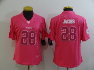 Women Oakland Raiders 28 Josh Jacobs  Vapor Limited Jersey Pink