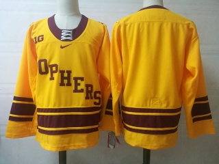 Minnesota Golden Gophers Blank Hockey Jersey Yellow