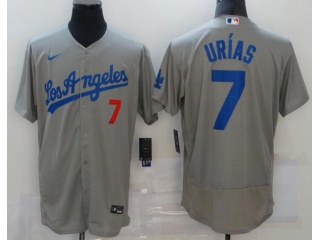 Nike Los Angeles Dodgers #7 Julio Urias Los Angeles Flexbase Jersey Grey