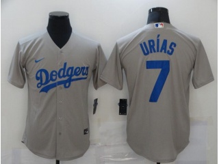 Nike Los Angeles Dodgers #7 Julio Urias Cool Base Jersey Grey