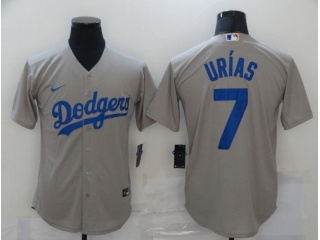 Nike Los Angeles Dodgers #7 Julio Urias Cool Base Jersey Grey 
