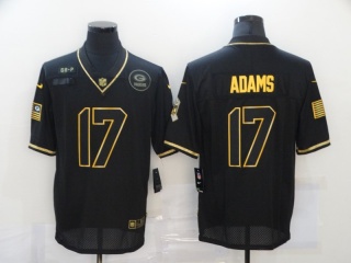 Green Bay Packers #17 Davante Adams Salute to Service Limited Jersey Black with Golden Number